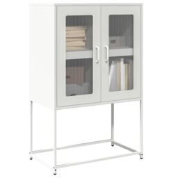 Berkfield Home Highboard White 68x39x107 cm Steel - Size: 68 x 39 x 107 cm