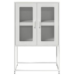 Berkfield Home Highboard White 68x39x107 cm Steel - Size: 68 x 39 x 107 cm - thumbnail 5