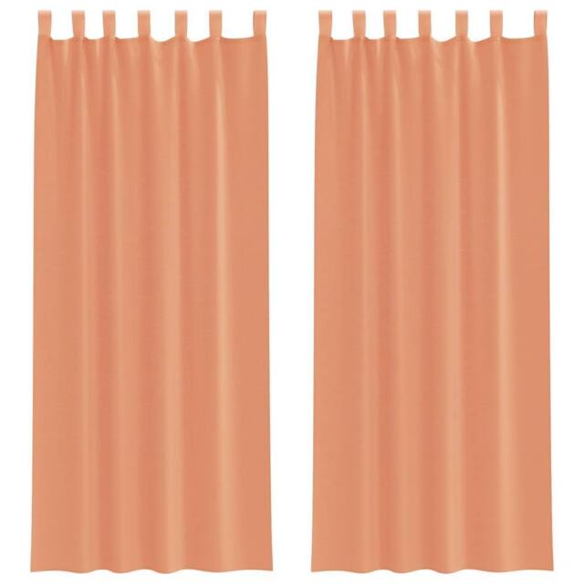 Berkfield Home Voile Curtains with Loops 2 pcs Terracotta 140x260 cm - image 1