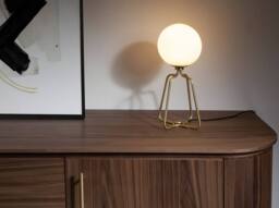 Angel Cerda Table Lamp Gold Steel & White Tinted Glass, E27 - thumbnail 3