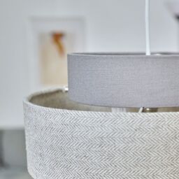 ValueLights Weaver 3 Tier Pair of Grey Ceiling Pendant Shades - thumbnail 6