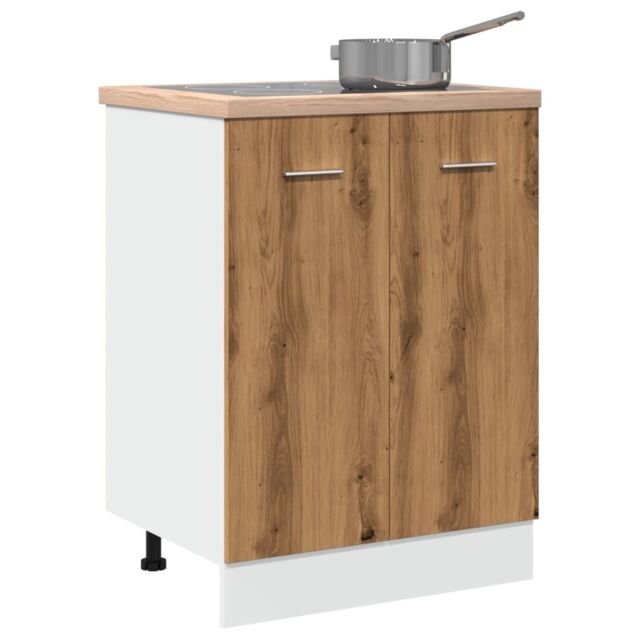 Berkfield Home Bottom Cabinet Lyon Artisan Oak 60x46x81.5 cm Engineered Wood in Brown - image 1