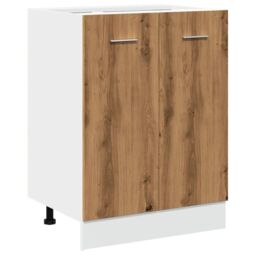 Berkfield Home Bottom Cabinet Lyon Artisan Oak 60x46x81.5 cm Engineered Wood in Brown - thumbnail 2