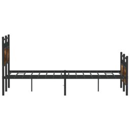Berkfield Home Bed Frame without Mattress Smoked Oak 120x190 cm Small Double Engineered Wood in Brown - thumbnail 7