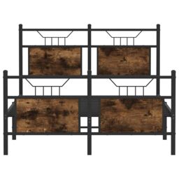 Berkfield Home Bed Frame without Mattress Smoked Oak 120x190 cm Small Double Engineered Wood in Brown - thumbnail 6