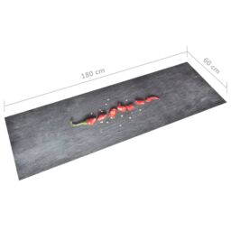 Berkfield Home Kitchen Carpet Washable Pepper 60x180 cm in Black - thumbnail 5