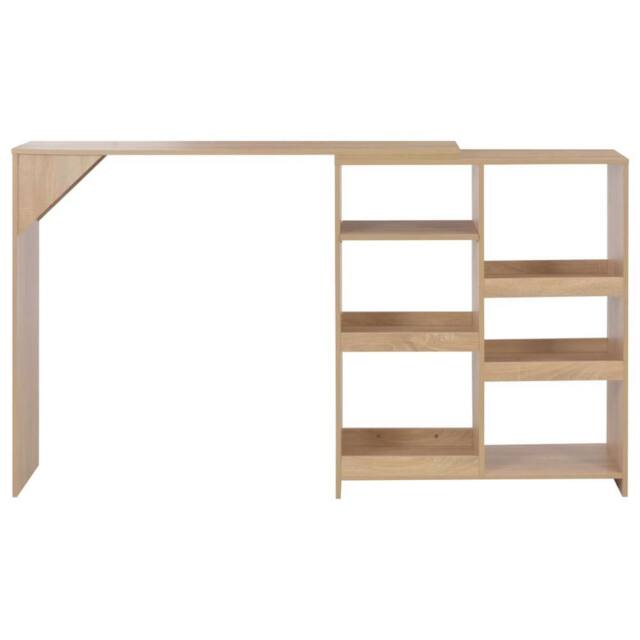 Berkfield Home Comfortable Bar Table with Moveable Shelf Oak 138x39x110 cm in Light Oak - Size: 138 x 39 x 110 cm - image 1