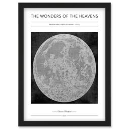Artery8 Wonders of the Heavens Duncan Bradford Telescopic View of Moon Full Antique Telescopic Classic Illustration Artwork Framed Wall Art Print A4 - thumbnail 1