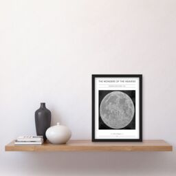 Artery8 Wonders of the Heavens Duncan Bradford Telescopic View of Moon Full Antique Telescopic Classic Illustration Artwork Framed Wall Art Print A4 - thumbnail 2
