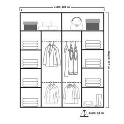 Sliding Wardrobes 4U Modern Double Sliding Wardrobe with LED Light W203cm x H217cm x D62cm in Black - thumbnail 4