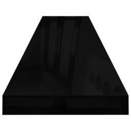 Berkfield Home Durable Floating Wall Shelf High Gloss Black 120x23.5x3.8 cm MDF - thumbnail 5