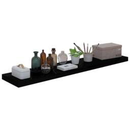 Berkfield Home Durable Floating Wall Shelf High Gloss Black 120x23.5x3.8 cm MDF - thumbnail 1