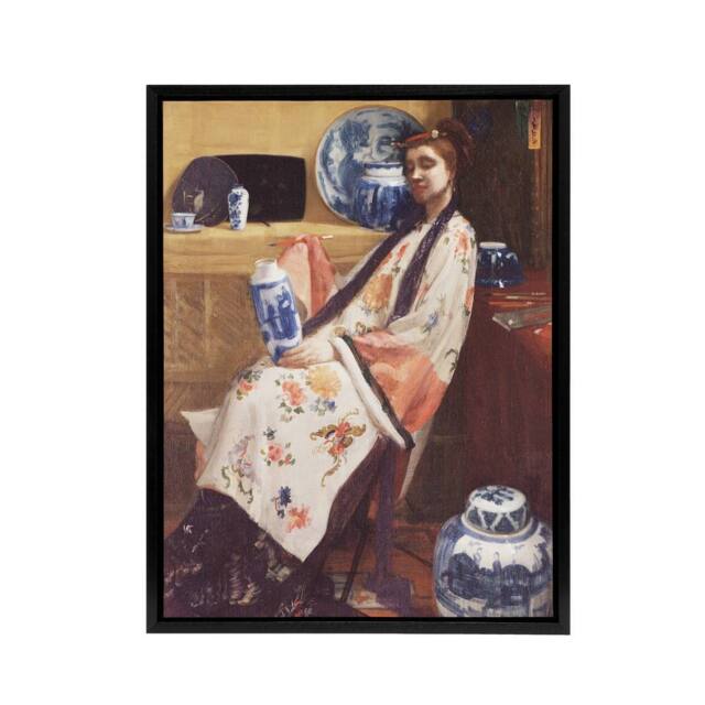 "Artery8 James McNeill Whistler Purple & Rose Framed Canvas Wall Art Print - Size: W18"" x H24""" - image 1