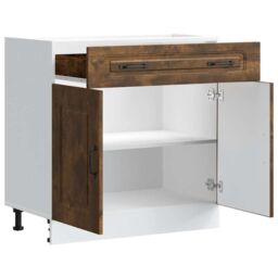 Berkfield Home Kitchen Base Cabinet Kalmar Smoked Oak Engineered Wood in Brown - thumbnail 5