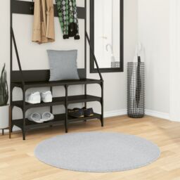 Berkfield Home Rug HUARTE Short Pile Soft & Washable Grey √ò 100 cm - Size: Medium - thumbnail 1