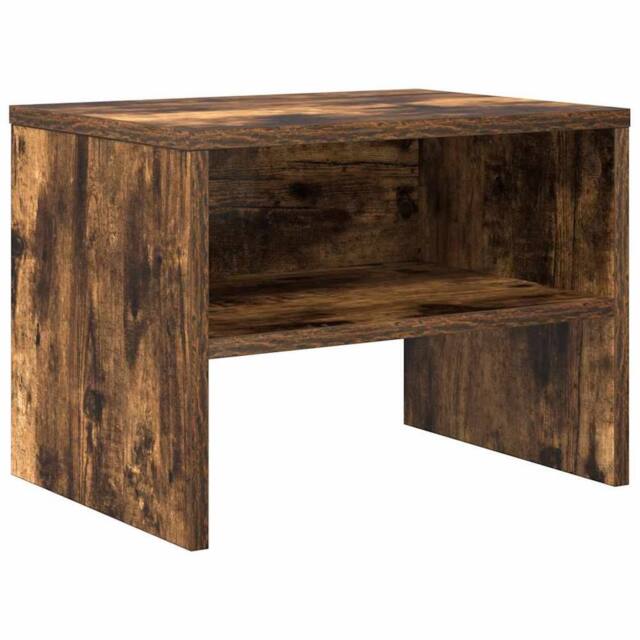 Berkfield Home Bedside Cabinet Smoked Oak 40x30x30 cm Engineered Wood in Brown - Size: 40 x 30 x 30 cm - image 1