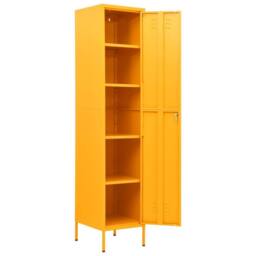 Berkfield Home Locker Cabinet Mustard Yellow 35x46x180 cm Steel - Size: 35 x 46 x 180 cm - thumbnail 6