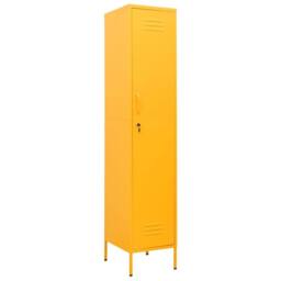 Berkfield Home Locker Cabinet Mustard Yellow 35x46x180 cm Steel - Size: 35 x 46 x 180 cm - thumbnail 2