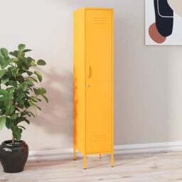 Berkfield Home Locker Cabinet Mustard Yellow 35x46x180 cm Steel - Size: 35 x 46 x 180 cm