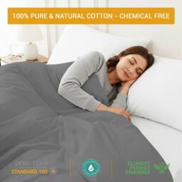 Pamposh 35cm Extra Deep Cotton Sateen Fitted Sheet - Soft & Smooth in Grey - Size: Single Fitted - thumbnail 5
