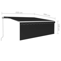 Berkfield Home Manual Retractable Awning with Blind 4.5x3m Anthracite - thumbnail 7
