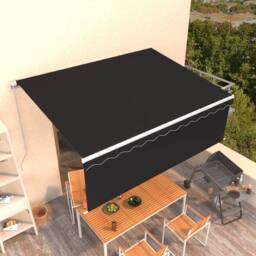 Berkfield Home Manual Retractable Awning with Blind 4.5x3m Anthracite - thumbnail 1