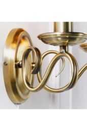 Netlighting Bernice 2 Light Indoor Candle Wall Light Antique Brass E14 in Gold - thumbnail 5