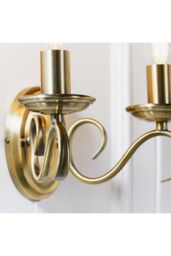 Netlighting Bernice 2 Light Indoor Candle Wall Light Antique Brass E14 in Gold - thumbnail 4