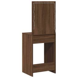 Berkfield Home Dressing Table with LED Lights Brown Oak 50x41x135 cm - Size: 50 x 41 x 135 cm - thumbnail 7