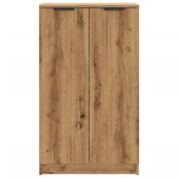 Berkfield Home Shoe Cabinet Artisian Oak 59x35x100.5 cm Engineered Wood in Brown - thumbnail 4