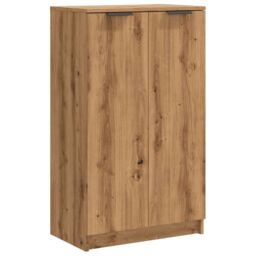 Berkfield Home Shoe Cabinet Artisian Oak 59x35x100.5 cm Engineered Wood in Brown - thumbnail 2