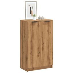 Berkfield Home Shoe Cabinet Artisian Oak 59x35x100.5 cm Engineered Wood in Brown - thumbnail 1