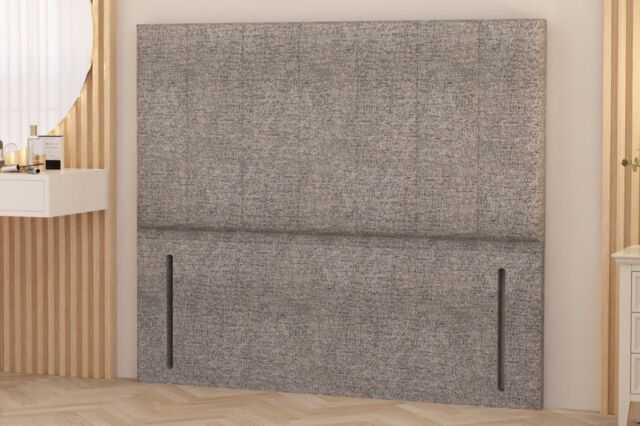 "Somnior Austin Tweed Fabric 54"" Floor Standing Upholstered Divan Headboard in Grey - Size: Small Single" - image 1
