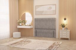 "Somnior Austin Tweed Fabric 54"" Floor Standing Upholstered Divan Headboard in Grey - Size: Small Single" - thumbnail 2