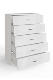 FWStyle Chilton White Gloss 5 Drawer Chest (H) 100cm (W) 70cm (D) 40cm - thumbnail 4