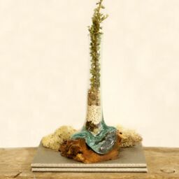 KDMD Molten Glass on Wood - Vase in Brown - thumbnail 7