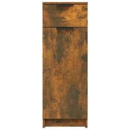 Berkfield Home Bathroom Cabinet Smoked Oak 32x34x90 cm Engineered Wood in Brown - Size: 32 x 34 x 90 cm - thumbnail 6