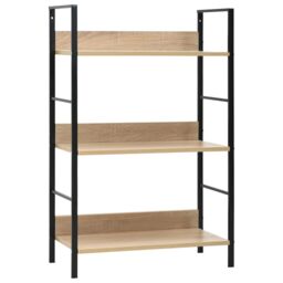 Berkfield Home 3-Layer Book Shelf Oak 60x27.6x90.5 cm Engineered Wood in Brown - thumbnail 1