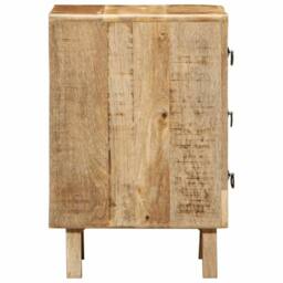 Berkfield Home Beautiful Bedside Cabinet 2 pcs 37x32x50 cm Solid Wood Rough Mango in Brown - Size: 37 x 32 x 50 cm - thumbnail 1