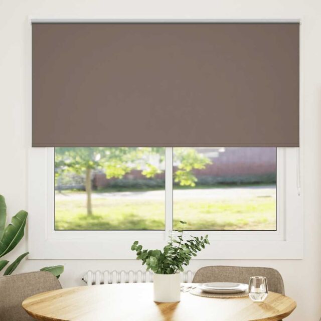 Berkfield Home Roller Blind Blackout Coffee 165x130 cm Fabric Width 161.6 cm Polyester in Brown - image 1