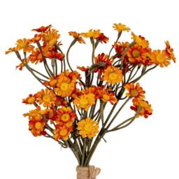 Lemon Pavilion Furniture and Decor Orange Daisy Bunch Artificial Flower - Plastic - L16xW16xH27 cm Orange - thumbnail 2