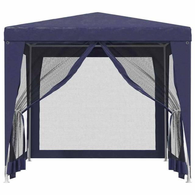 Berkfield Home Party Tent with 4 Mesh Sidewalls Blue 2.5x2.5 m HDPE - image 1
