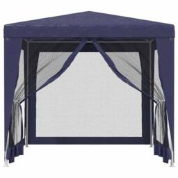 Berkfield Home Party Tent with 4 Mesh Sidewalls Blue 2.5x2.5 m HDPE - thumbnail 1