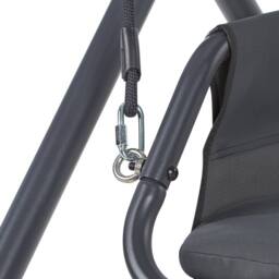 Wyld and Coco Single-Seat Patio Swing - Dark Grey Steel Frame Water-Repellent Canopy - thumbnail 8
