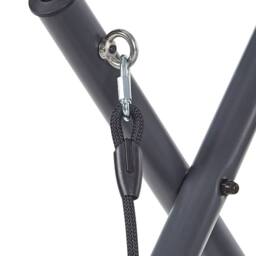 Wyld and Coco Single-Seat Patio Swing - Dark Grey Steel Frame Water-Repellent Canopy - thumbnail 9