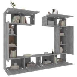 Berkfield Home 6 Piece TV Cabinet Set Grey Sonoma Engineered Wood - thumbnail 4
