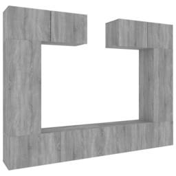 Berkfield Home 6 Piece TV Cabinet Set Grey Sonoma Engineered Wood - thumbnail 2