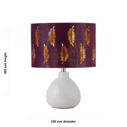 First Choice Lighting Set of 2 Tuscan - White Ceramic Lamps with Burgundy Fern Shades - thumbnail 6