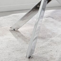 FurnitureboxUK Leonardo 120cm 4-Seater Glass & Chrome Metal Starburst Dining Table in Silver - thumbnail 5