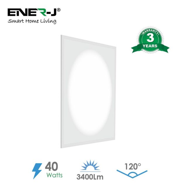 ENER-J Moon Light LED Backlit Panel Light, 60x60cms, 3400 lumens, 3 Years warranty, 6000K(Pack of 2) in White - Size: 60x60 cm - image 1